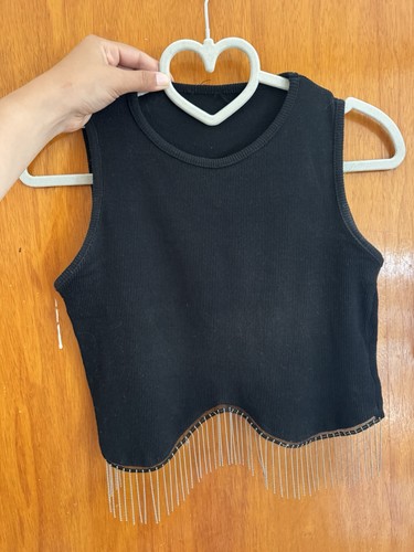 Damen top schwarz mit - schwarz,