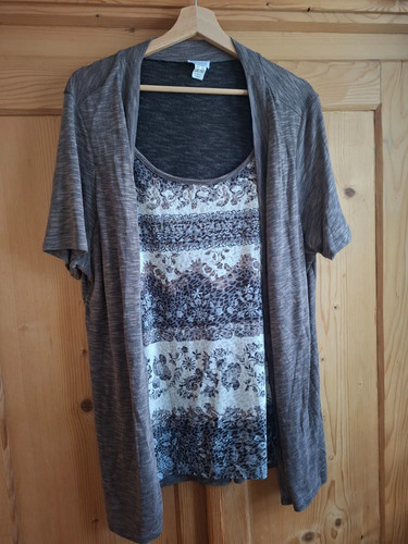 Shirt strickjacke 2 in 1 - in,