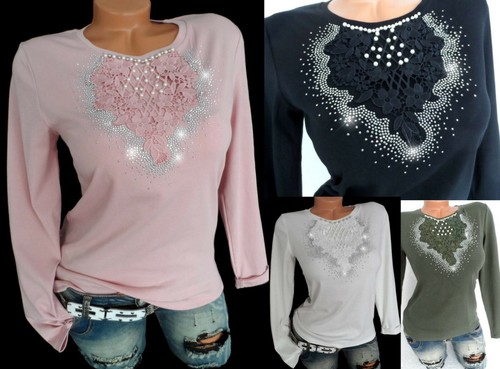 Damen langarmshirt glitzer - damen,