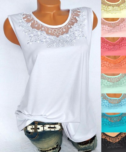 Top shirt bluse ärmellos - top,