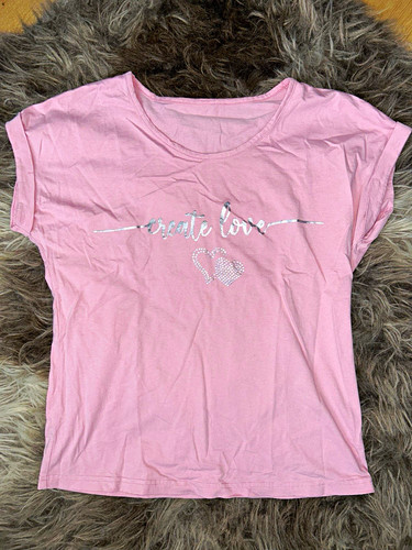 Damen shirt rosa kurzarm - t-shirt,