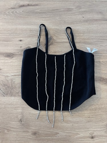 Bershka top schwarz mit - schwarz,