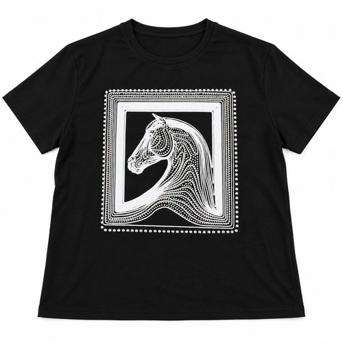 Damen shirt pferd - t-shirt, strass