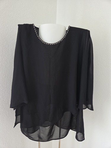 Elegante chiffon bluse schwarz - elegante,