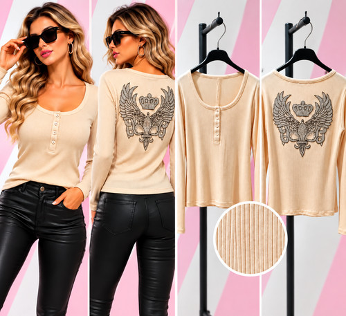 Missy damen ripp shirt beige - ripp-shirt,