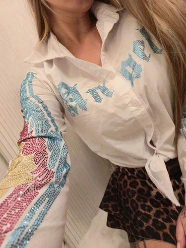 Y2k bluse oberteil top shirt - ,