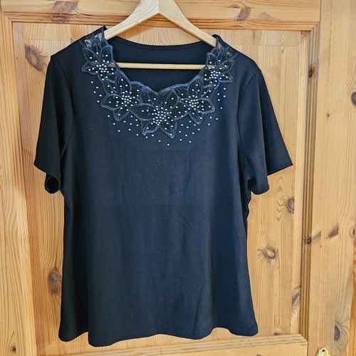 Damen shirt schwarz mit - t-shirt,,